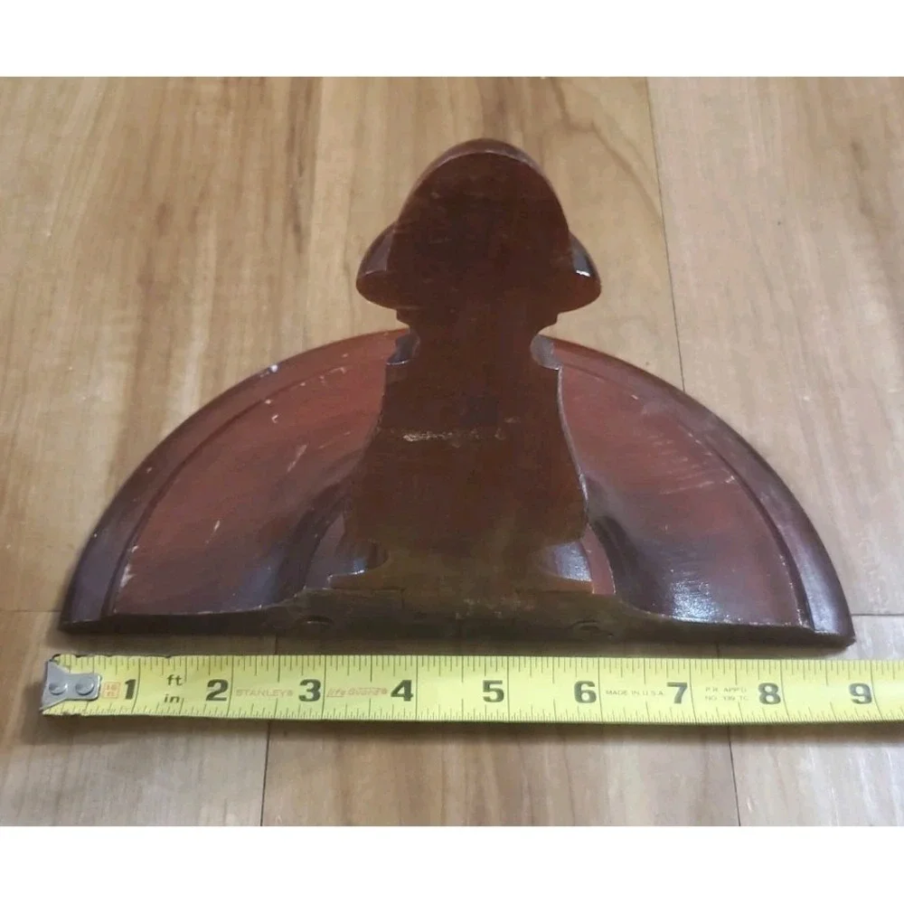 Vintage Set Of 2 Wall Sconce Solid Wood Federal Style Shelf Fluted Half Moon